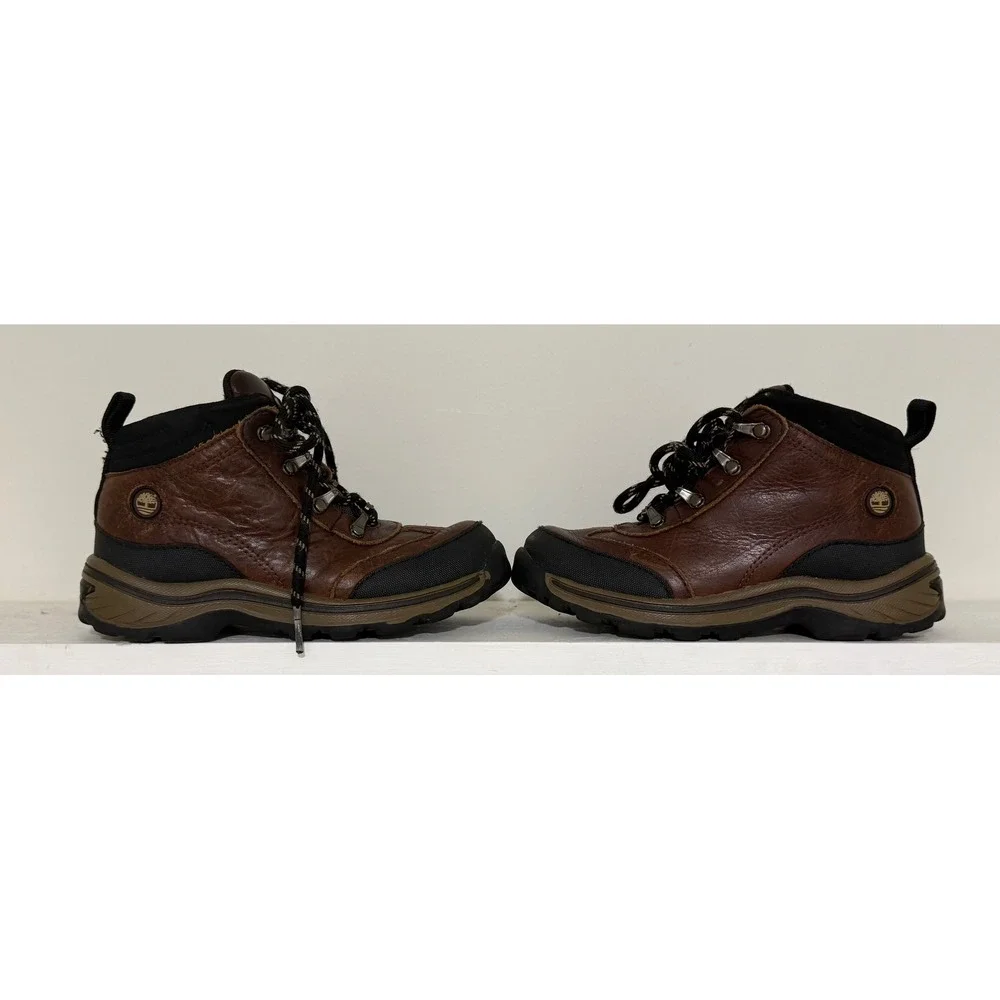 Timberland Toddler Kids Mt Maddsen Brown Leather Hiking Boots A1649 Size 10